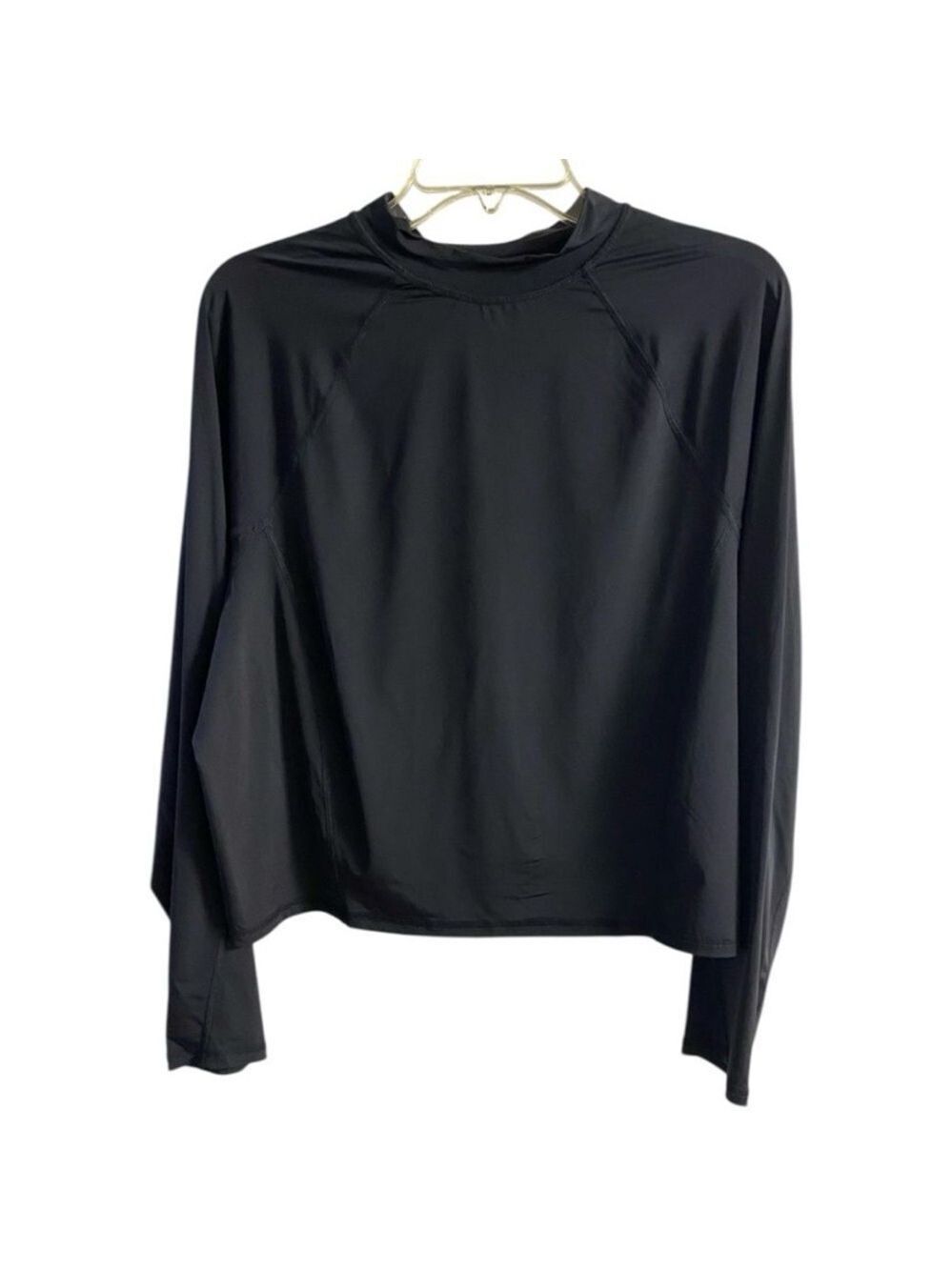Fabletics Elegant Black Long Sleeve Tee moisture wicking 2X NWT